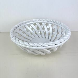 Sandra Lee Ceramic Woven Lattice Bread Bowl